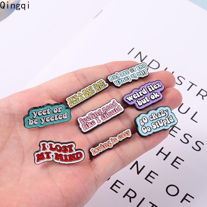 Bros Pin Enamel Desain Kutipan Weird Flex But OK Crazy Love Is Easy Untuk Pria Dan Wanita