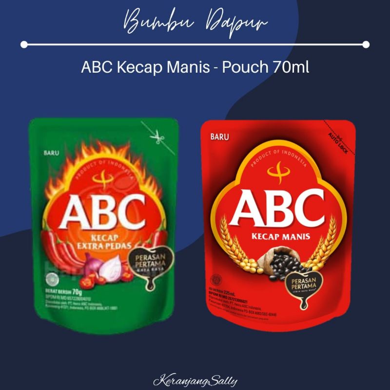 [1sachet x 70ml] ABC Kecap Manis 60ml , ABC Kkecap Extra Pedas 70ml | bumbuvian bumbu dapur