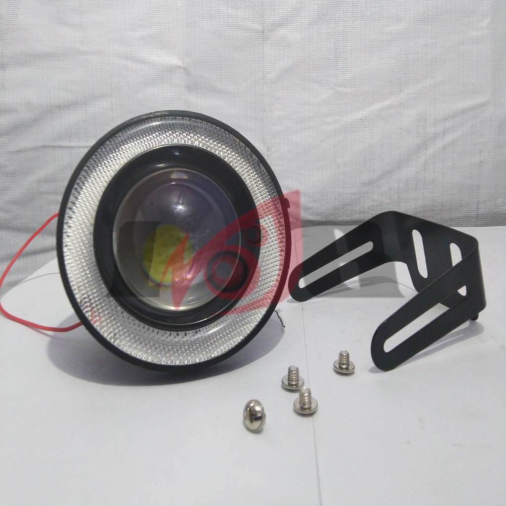 Lampu Foglamp LED Angel Eyes Projector Lensa Proji 89mm UNIVERSAL