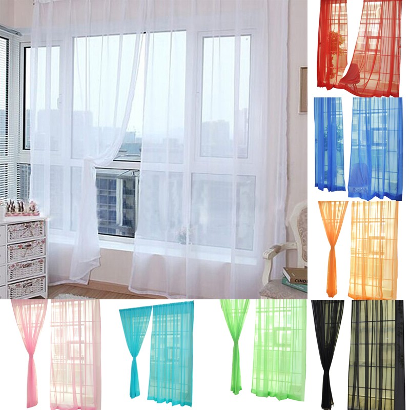 Bayar Di Tempat 1pc Tirai Model Tulle dengan Bahan Voile Bayar Di Tempat 1pc Tirai Model Tulle dengan Bahan Voile