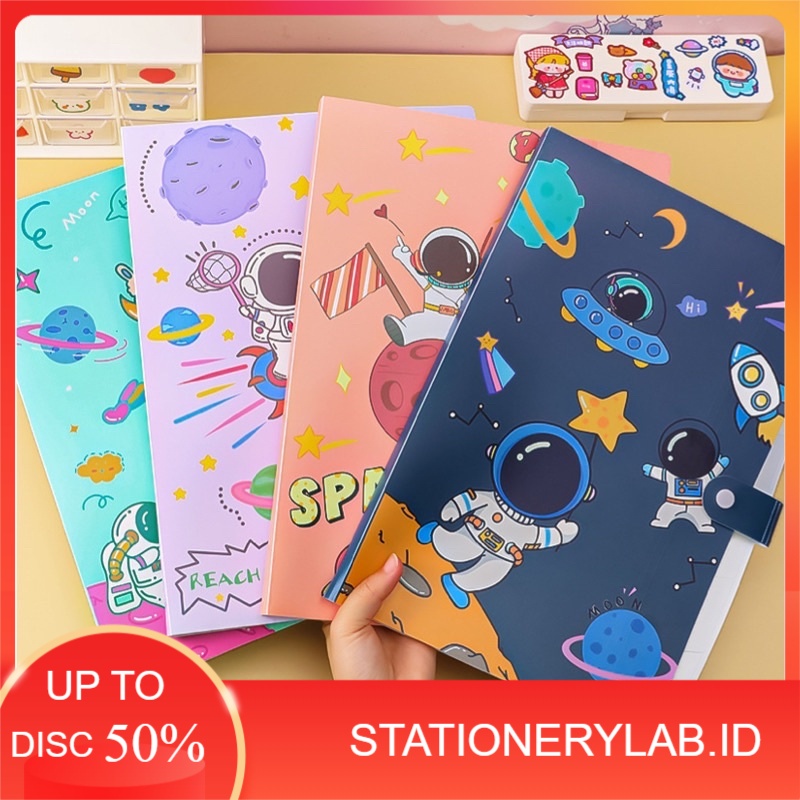 

LAB B 082 | FILE FOLDER 6 SLIDE MOTIF ASTRONOT | DOCUMEN BAG 6 POCKET | MAP FILE ROKET