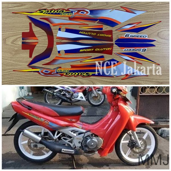 STICKER STRIPING SATRIA KOTAK LUMBA 1999 MERAH