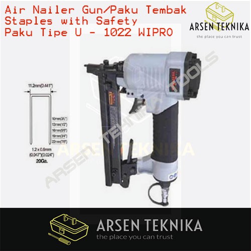 Air Nailer Gun Mesin Paku Tembak Staples Angin With Safety 1022 WIPRO