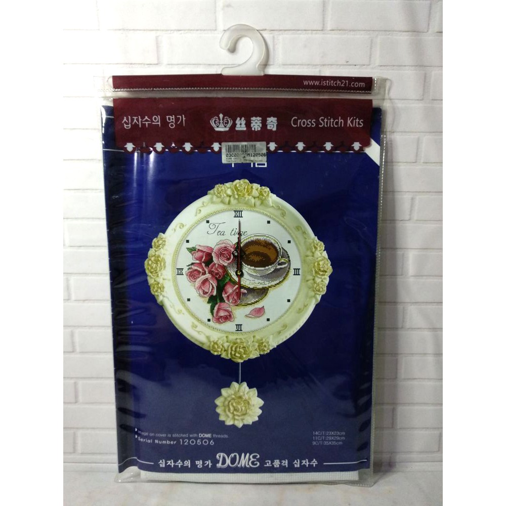 Paket DIY Craft Sulam Kristik DOME 120506 Bunga Flower Mawar Rose Tea Cup