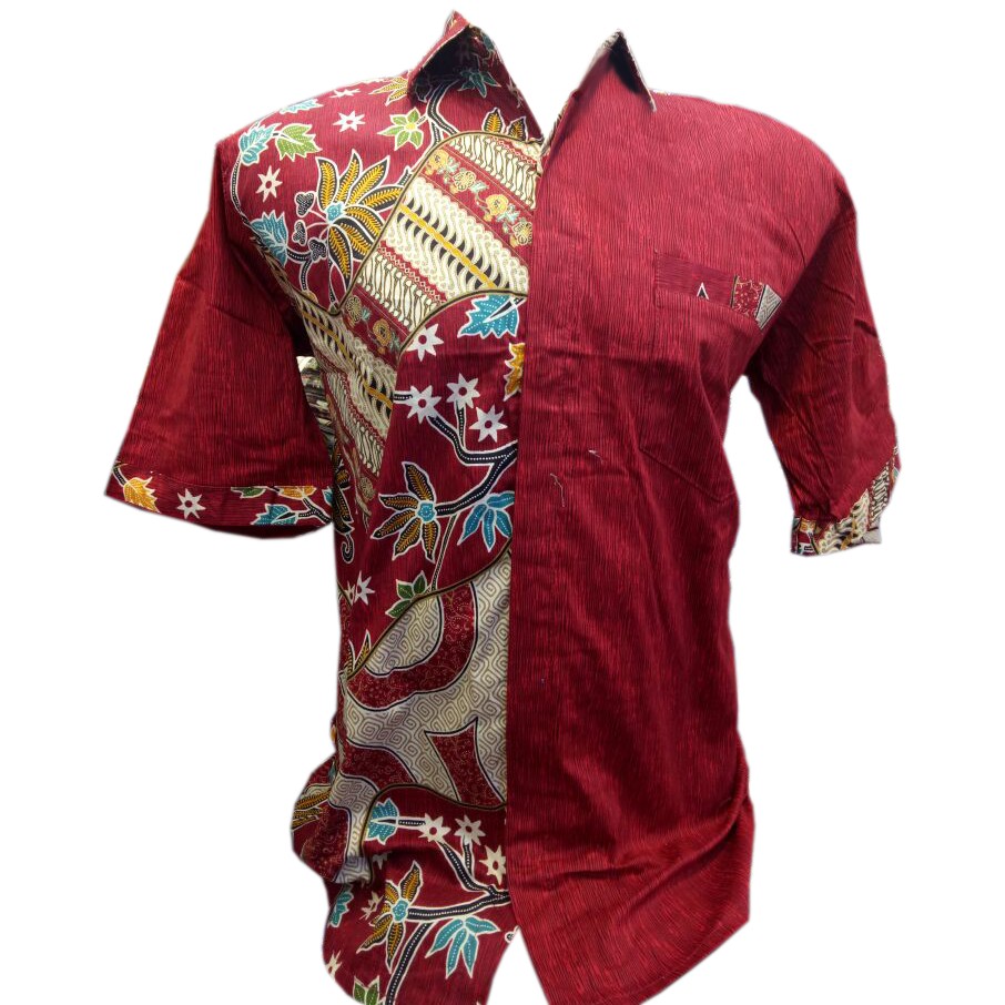 Lovelybutik -  Marvel Batik Pria Lengan Pendek Modern Murah