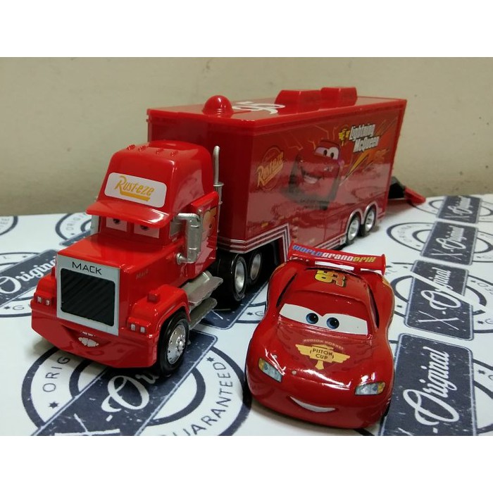 Mobil mainan cars lightning mcqueen dan truk mack warna merah Mainan diecast anak murah