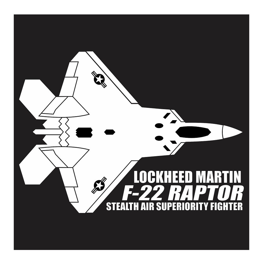 Lockheed Martin F-22 Raptor Stealth Fighter, Cutting Sticker