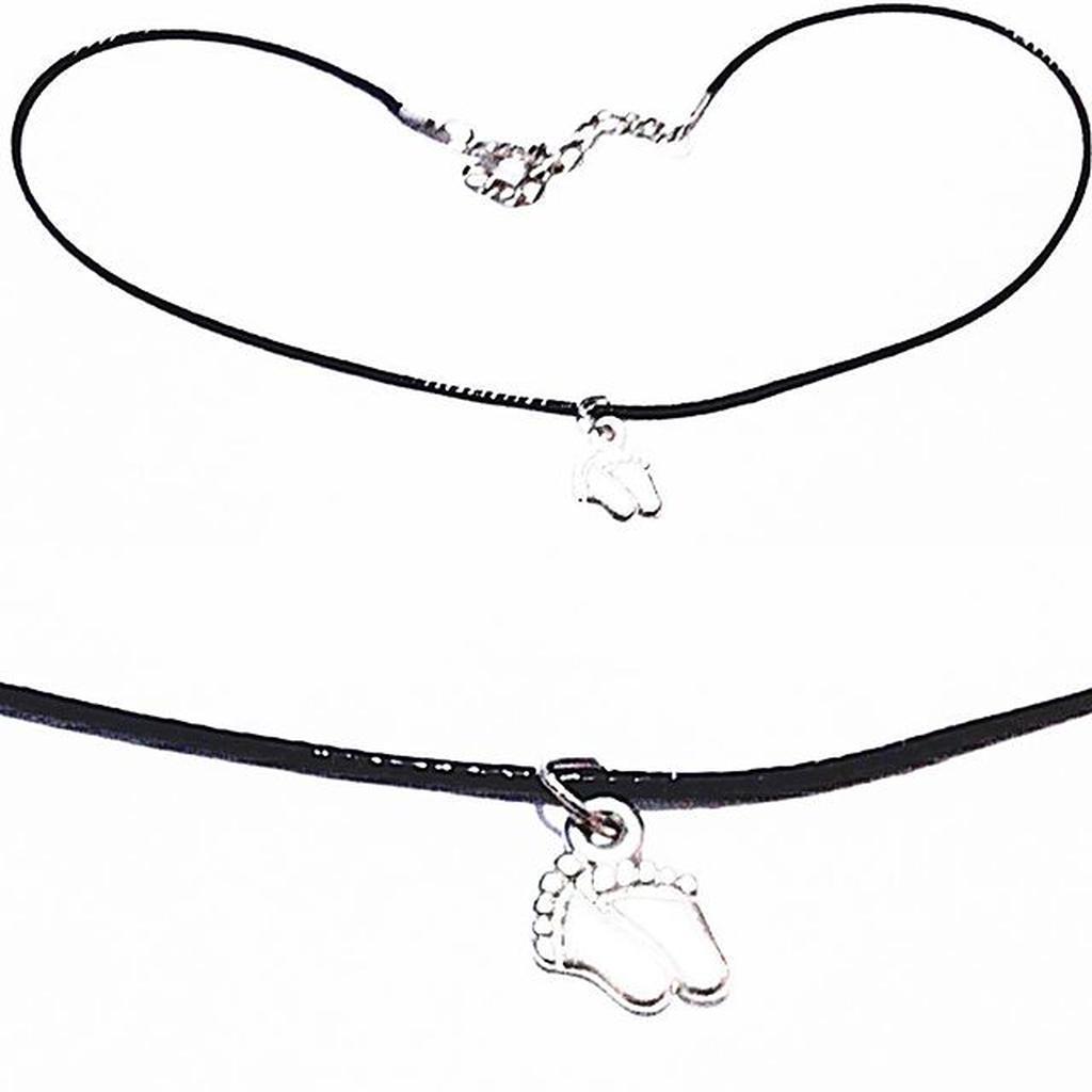 Baby Choker Necklace Silver Footprint | Kalung Handmade