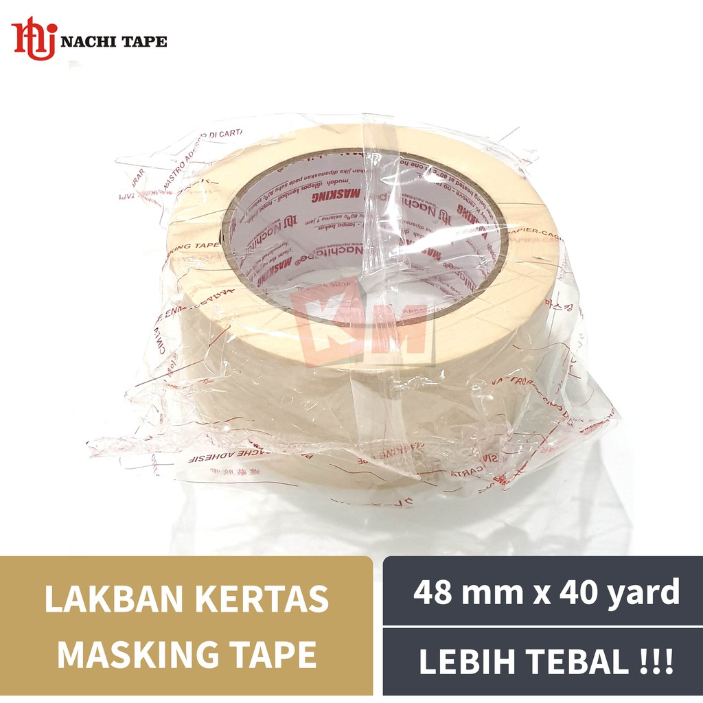 Lakban Isolasi Kertas Nachi Masking Tape 48 mm / 2 Inch x 40 Yard / 48mm / 2x40