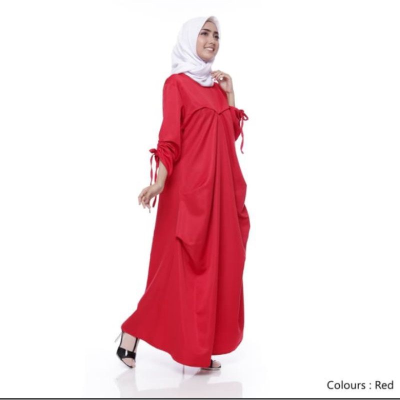 Gamis akifa serut merah cabe # 003