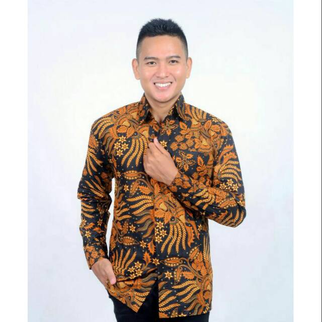 KEMEJA BATIK LENGAN PANJANG MOTIF MANGGAR BC 018 SIZE M L XL BATIK ASLI PEKALONGAN NYAMAN DAN ADEM