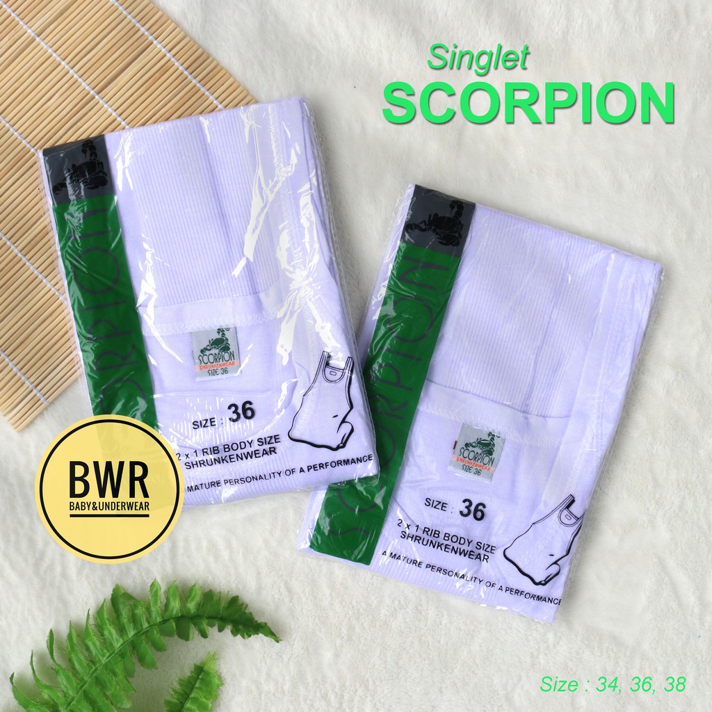 Singlet SCORPION Hijau | Pakaian Dalam Kaos Kutang Pria Scorpio - Bwr