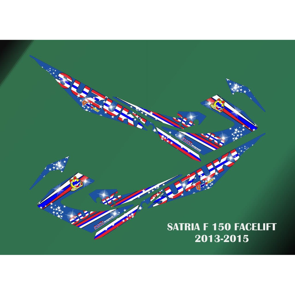 STIKER STRIPING DECA L VARIASI SATRIA FU FACELIFT MOTIF BINTANG