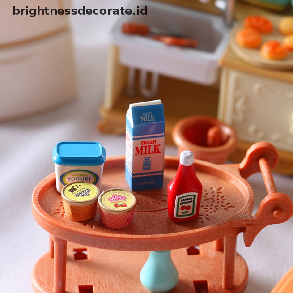 5 Pcs / Set Miniatur Saus Tomat Es Yogurt Untuk Aksesoris Rumah Boneka