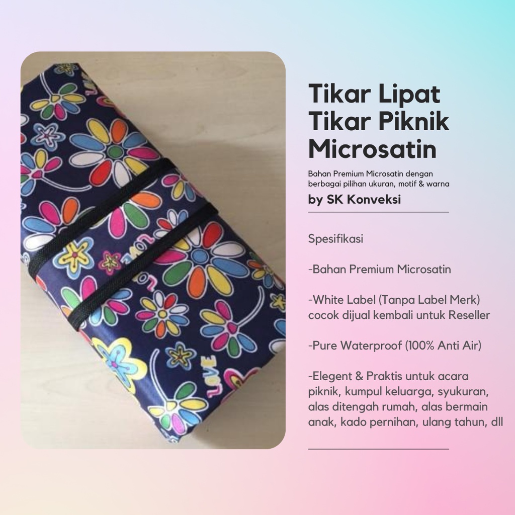 Tikar Lipat Tikar Piknik Microsatin Premium Jumbo