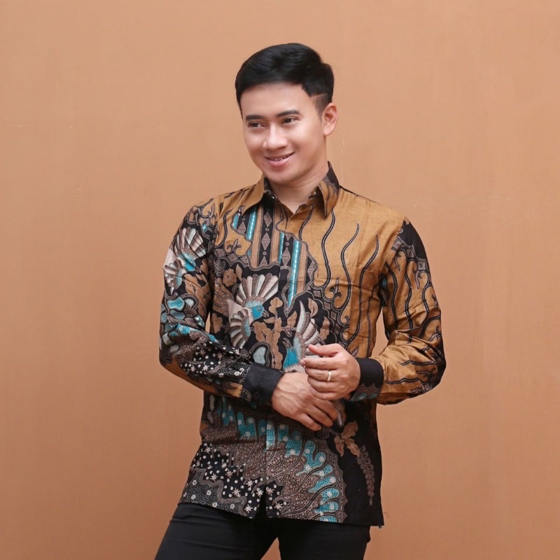 Baju Batik Pria Lengan Panjang Kemeja Pria Big Size M L XL XXL