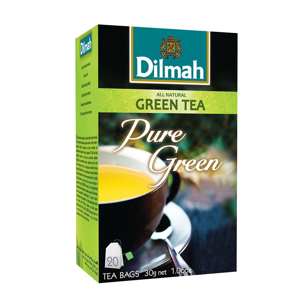 Teh Dilmah Pure Green Tea (20 x 1,5gr) | Tag Tbag | Teh Celup