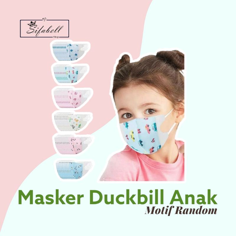 Masker Duckbill Anak 3 Ply Surgical Mask Protective Mask isi 20