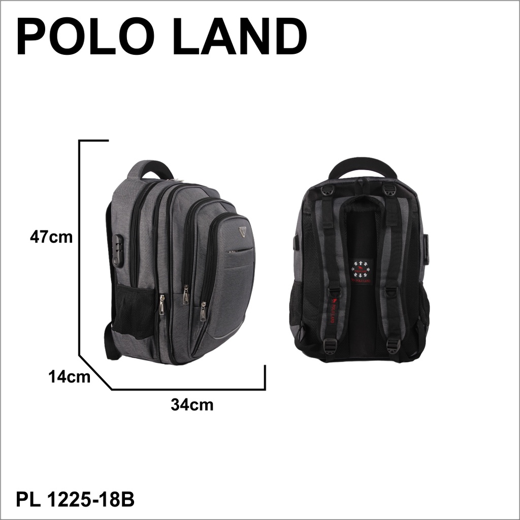 [KLIKTAS] Tas ransel laptop import Polo Land PL1225-18 - Backpack kerja tas punggung