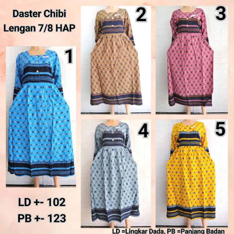 DASTER CHIBI LENGAN 7/8 HAP DASTER MODERN ADEM BUSUI FRIENDLY NPS + KBCH