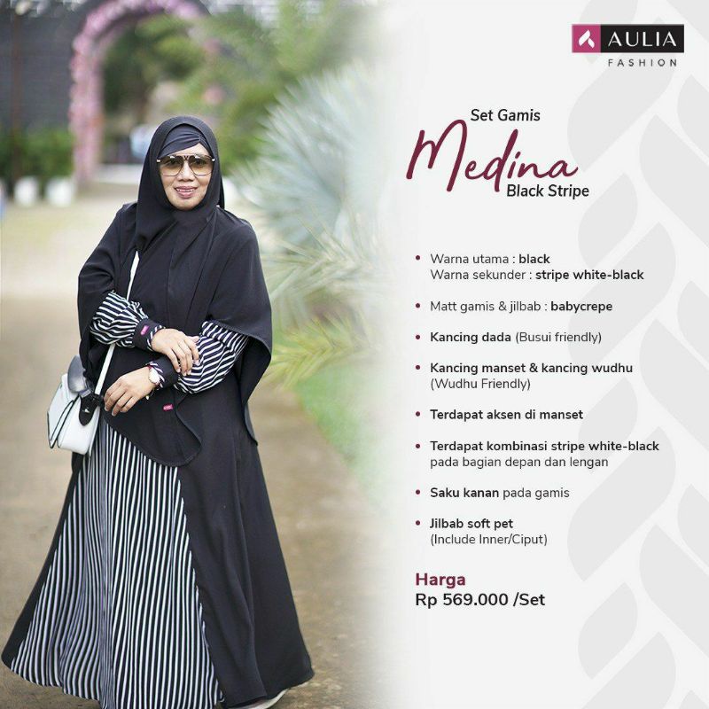 Medina Aulia Fashion gamis hitam syar'i