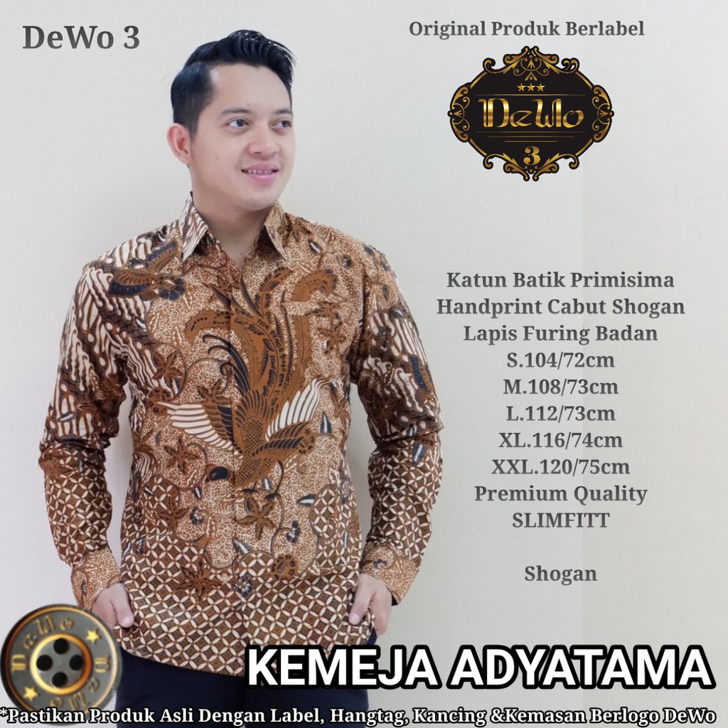 ADYATAMA DEWO BATIKSOLOAMANAH KEMEJA BAJU BATIK PRIA SOLO LENGAN PANJANG PENDEK LAPIS FURING ATASAN BATIK PREMIUM MODERN KATUN HALUS WISANGGENI  RYUNAGA ABIYASA BIMASENO ELANG EMAS BRATA SALAMPAT HEMKO BARUNO HARIMAU MODHANG NAVY GENDEWA DAMAR HITAM PRABA