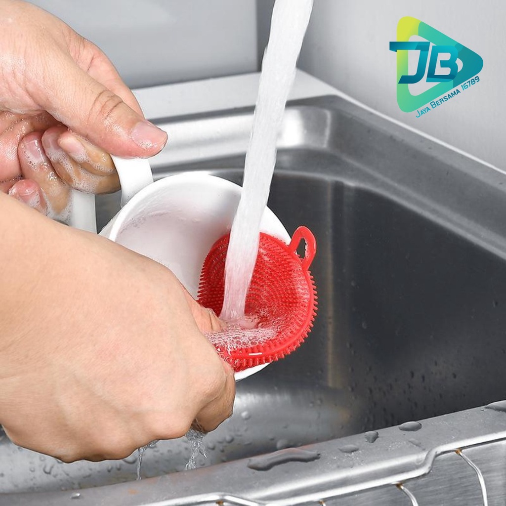 RT04 SPONS SPONGE SPON PENCUCI PIRING BULAT SILIKON SILICONE BRUSH SERBAGUNA FOOD GRADE JB5193