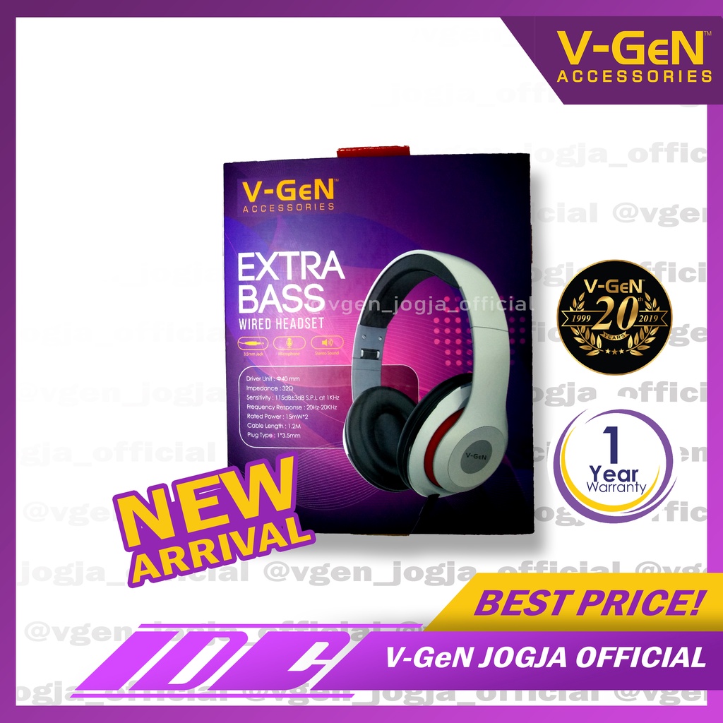 Headset V-GeN VHD1-05 Extra Bass VGEN