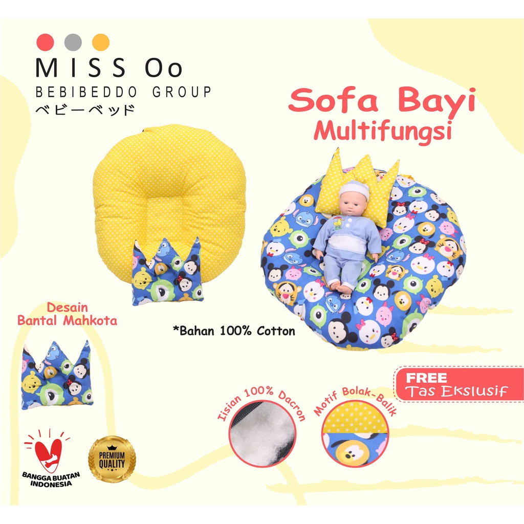 Sofa bayi / baby launger FREE bantal mahkota bayi dan tas