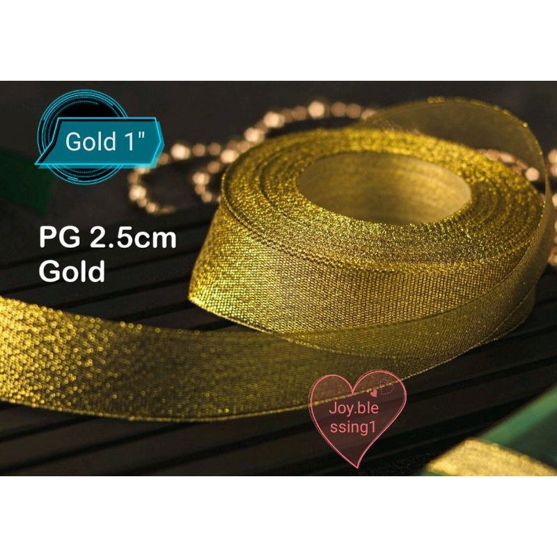 

PITA EMAS GLITTER GOLD 1" (2.5 CM) ECER PER ROLL