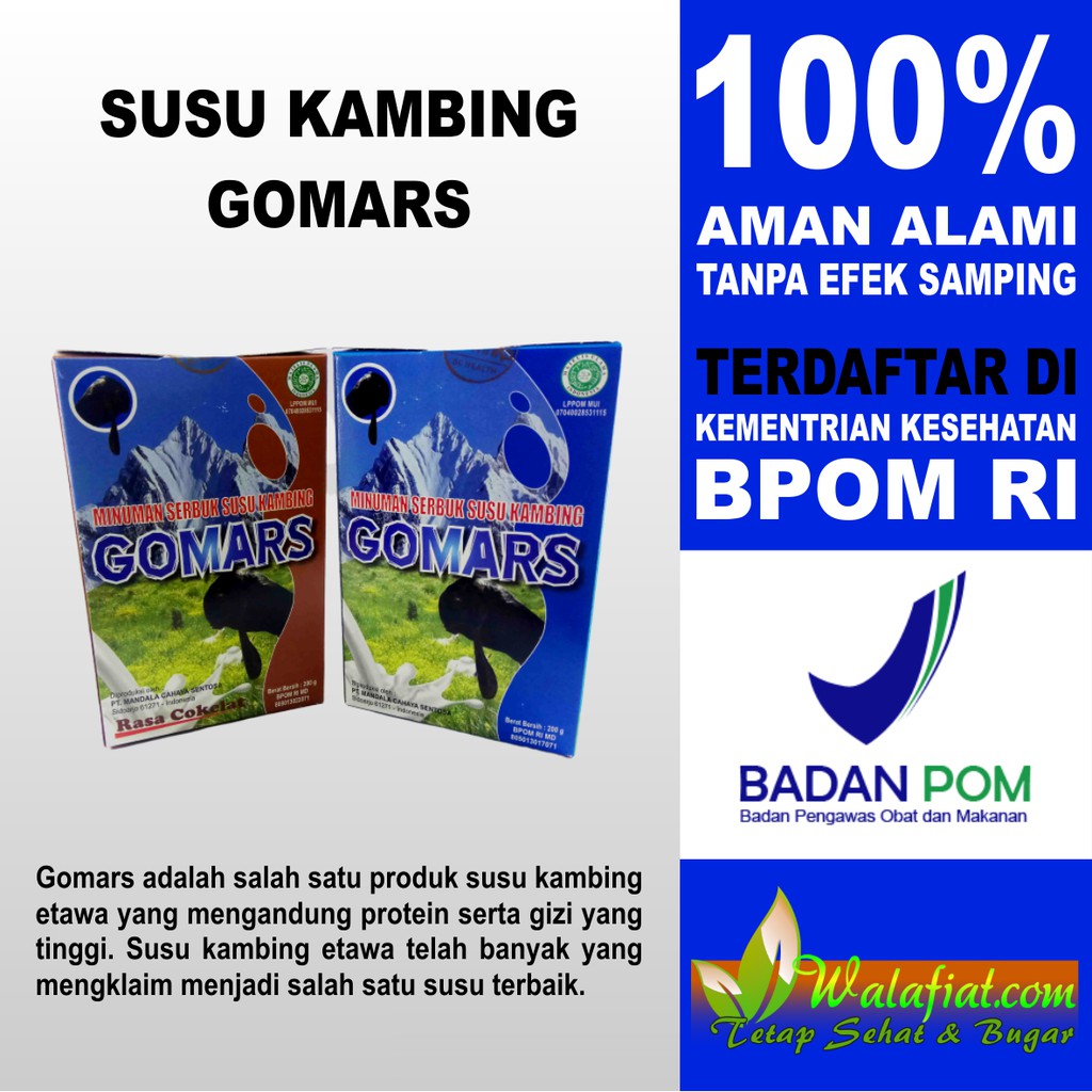 Susu Kambing Etawa Gomars Bubuk Instan Murni Asli Tinggi Kalsium Protein Penambah Berat Badan Anak Indonesia