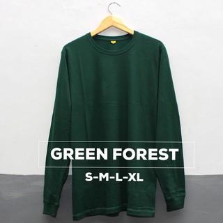 Baju Kaos  Polos LS GREEN FOREST Tangan Lengan  Panjang  