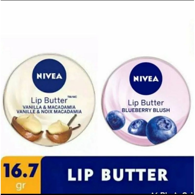 Nivea Lip Butter Vanilla / Blueberry Blush [16.7 Gr] Lip Care PELEMBAB BIBIR