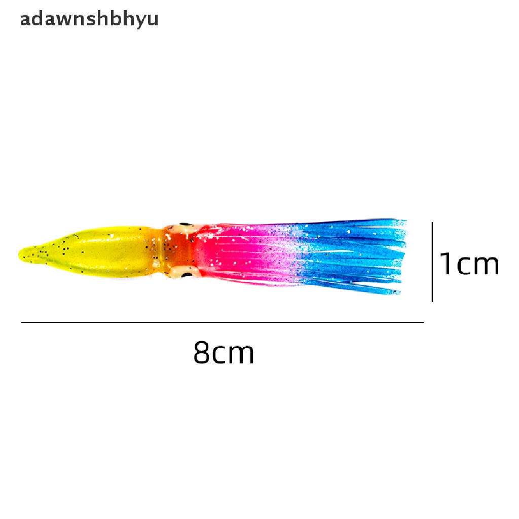 Adawnshbhyu 10 Pcs 8 cm Soft Lure Squid Artificial Bait Lures Gurita Tuna Umpan Ikan Layar