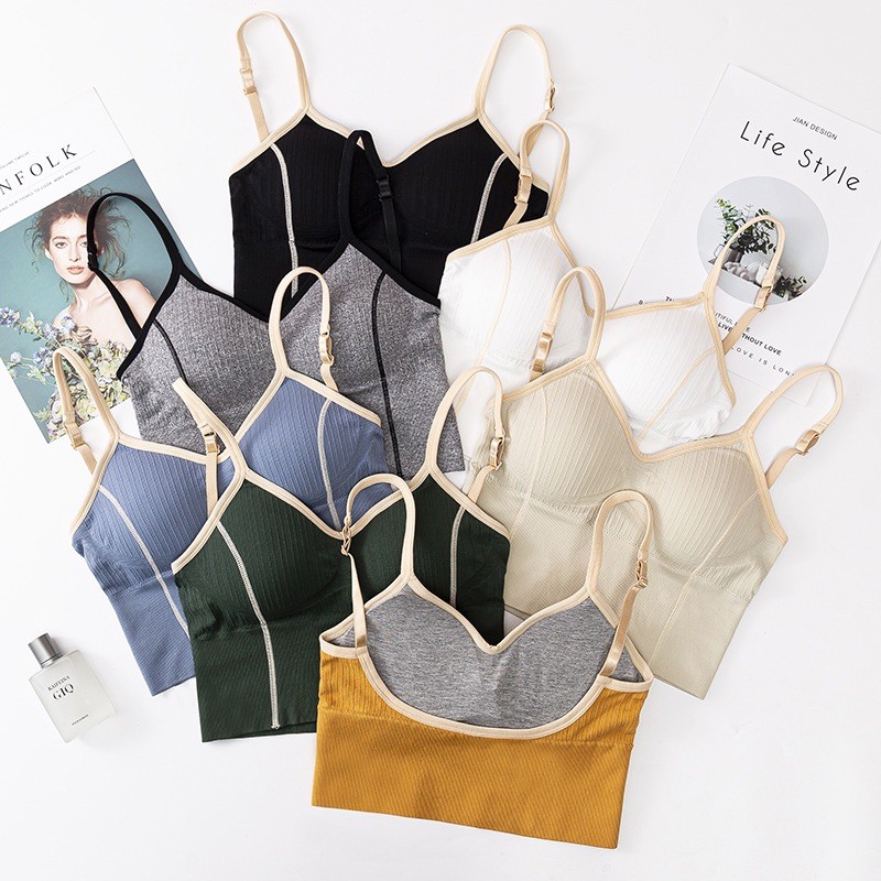 ✅𝐅𝐎𝐈𝐒𝐒® Crop Top Bra Sport Olahraga Bahan Katun Pakain Dalam Wanita Import High Quality 1060