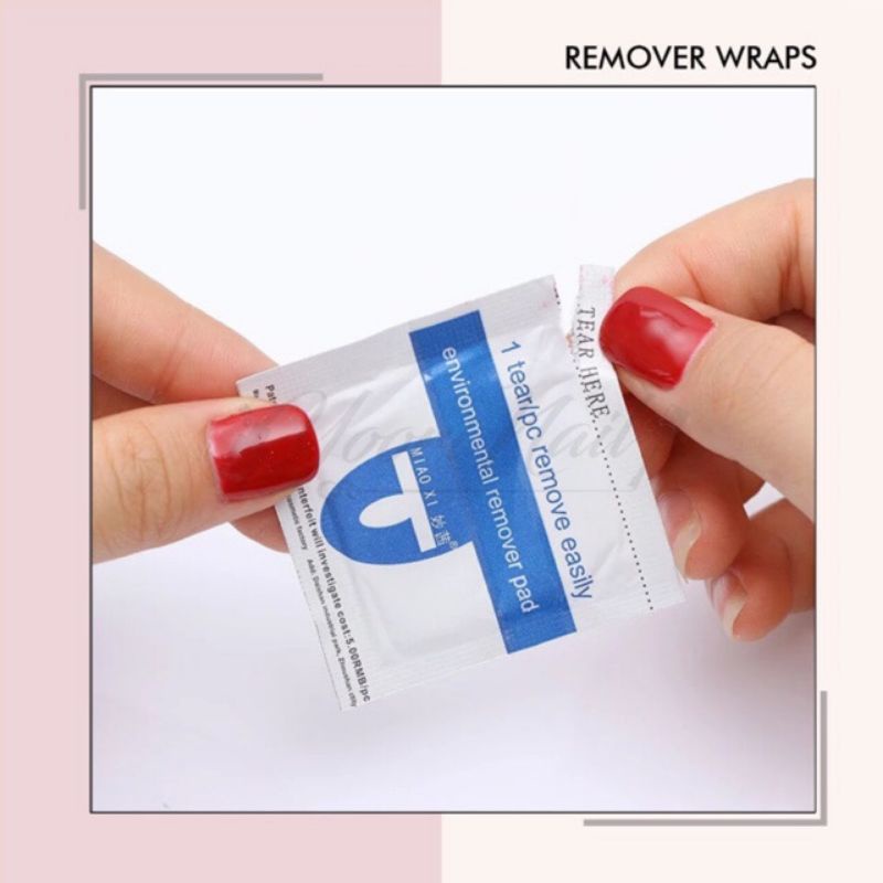 10pcs Gel acrylic remover wraps penghapus kutek / nail polish / gel polish remover wrap