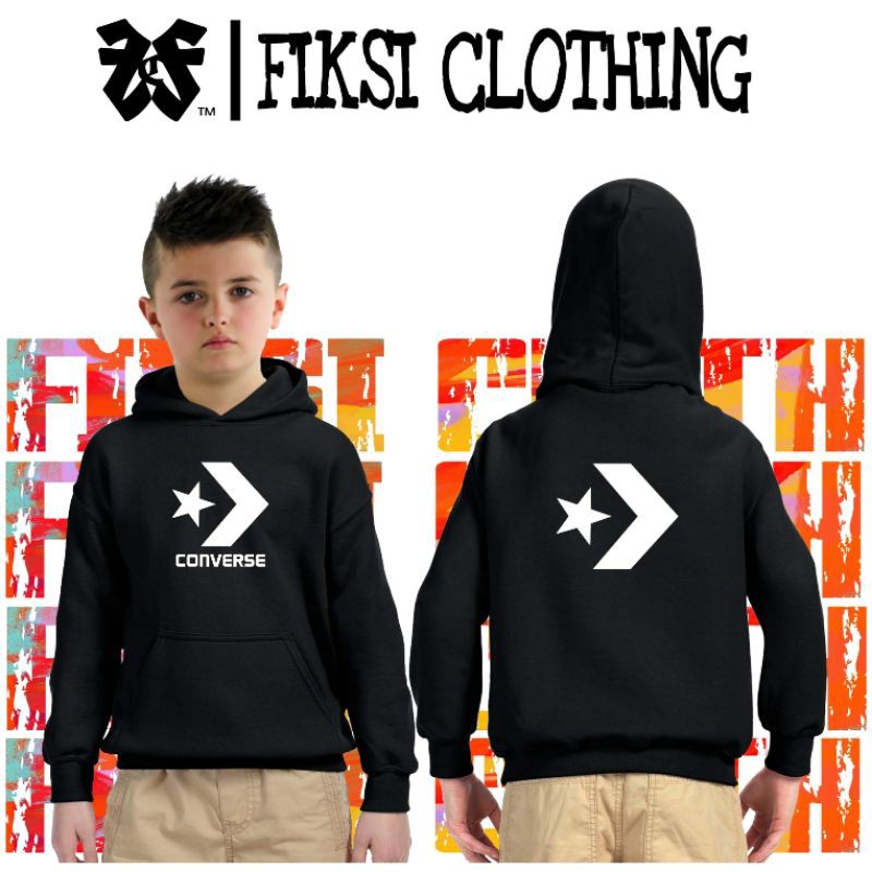 Jaket Sweater Hoodie Anak Converse Logo - Fiksi Clothing