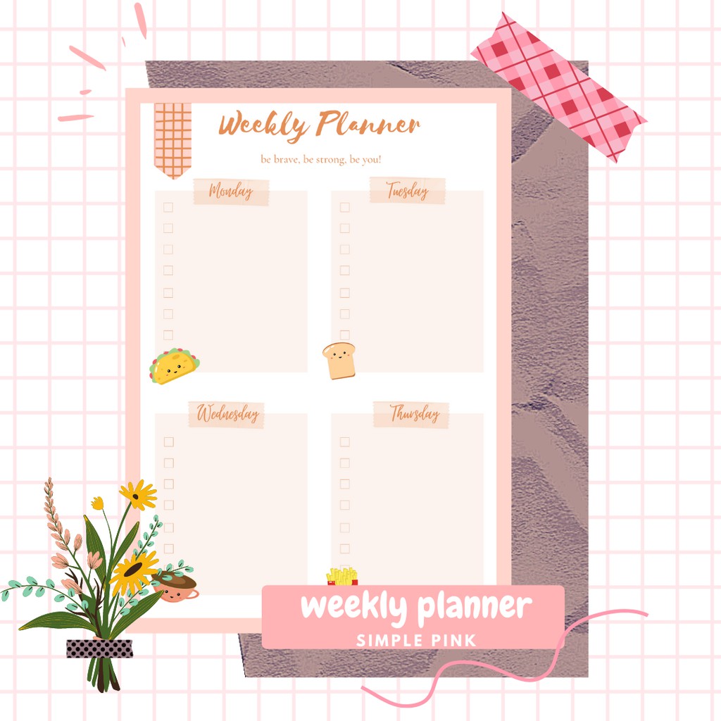 

A5 Weekly Planner Foods Binder - 20 ring set 4 Bulan