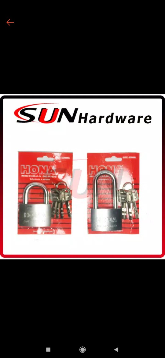 Padlock Gembok Pintu Pagar Rumah Toko 50 Mm Leher Panjang / Leher Pendek