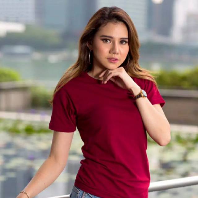  Kaos  polos wanita  gadis cotton 30s Shopee  Indonesia