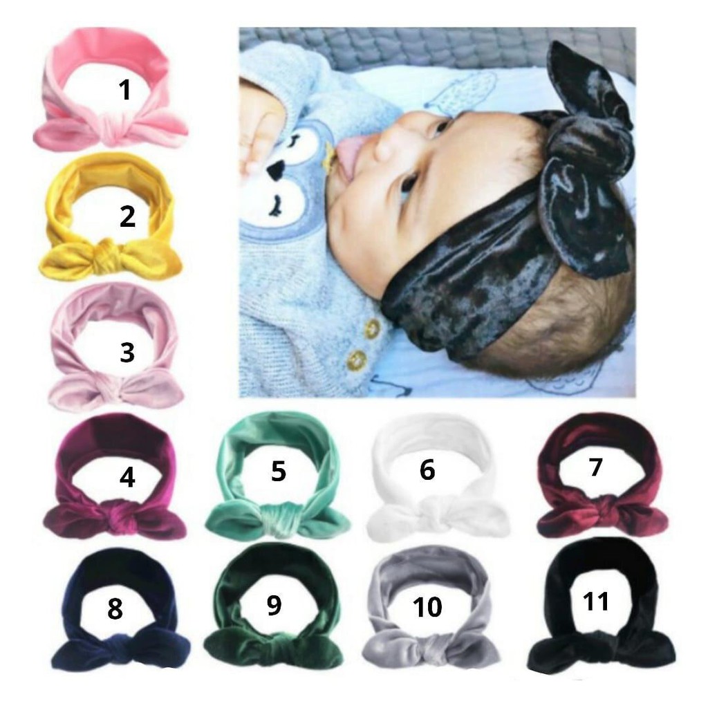 LID8046 - Bandana Bayi / Headband / Aksesoris rambut / Pita bayi cewek lucu soft