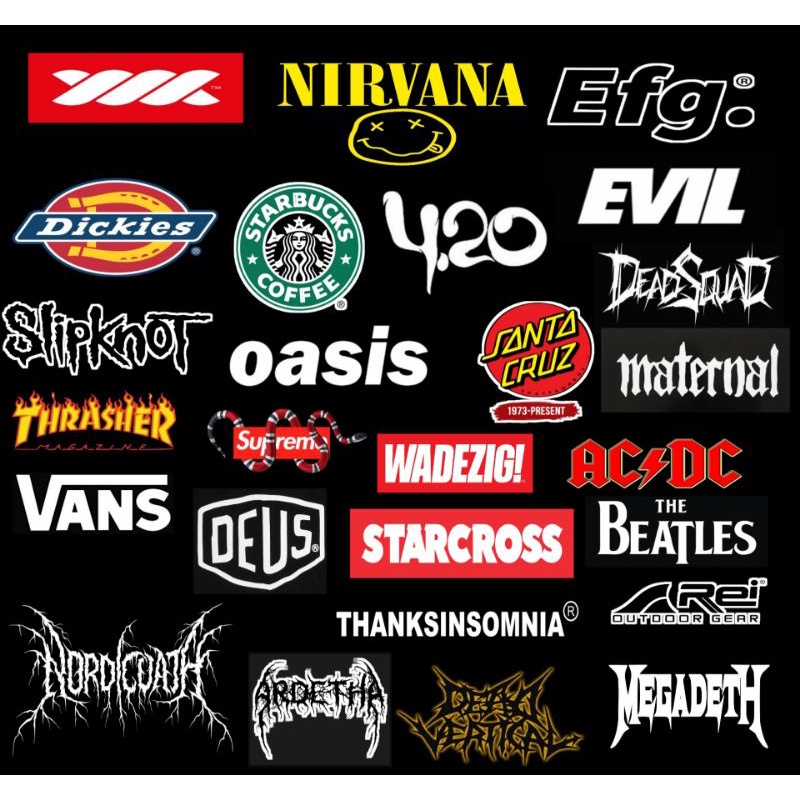 

stiker brand aesthetic distro sticker band metal