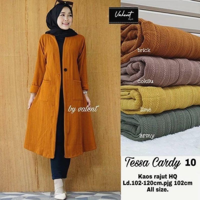 Tessa Cardy LD104 - Cardigan Rajut Wanita Kardigan Rajut Outer Panjang Wanita  / Kaos knit Lucy Knite / Celsia Cardy Gradia Cardy / R.16 - 293-6257