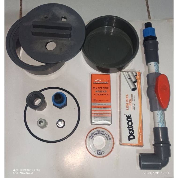Filter Canister diy bahan pembuatan tanpa pipa peralon 4 inch
