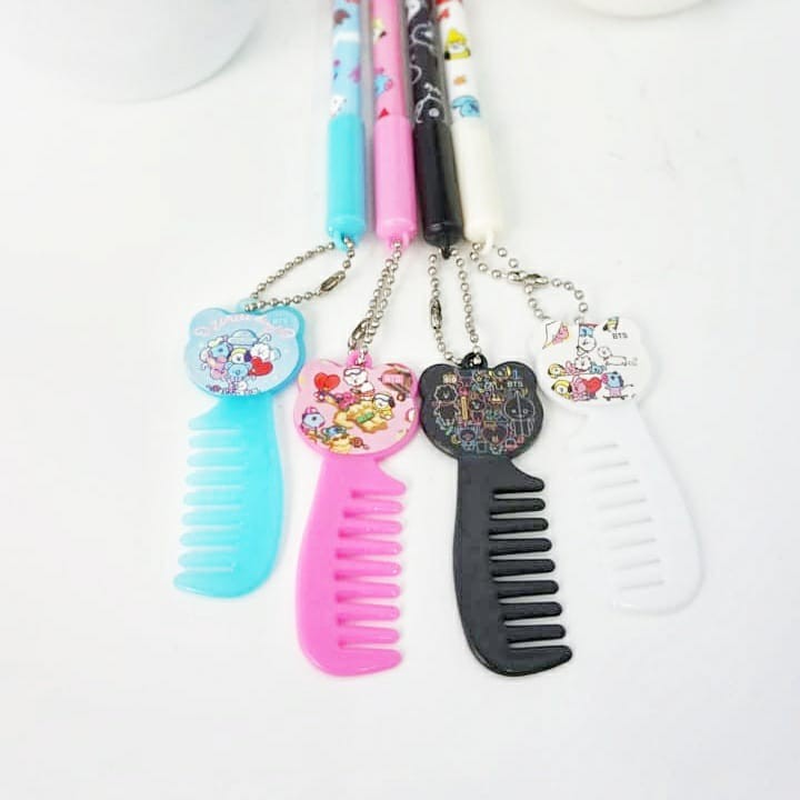 

pulpen sisir bt21 family besar lucu gantungan comb pen bolpen COD