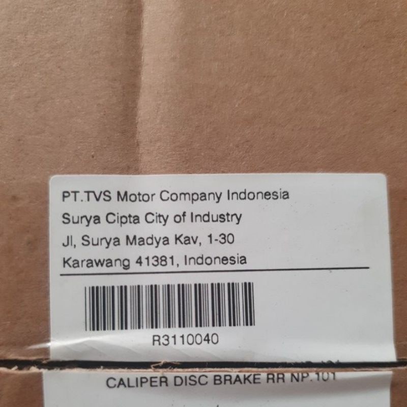 Kaliper Cakram Belakang Rockz TVS (kepala babi). Caliper Disc Brake RR