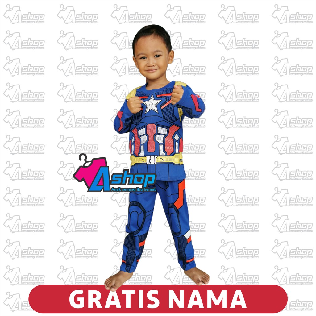 Baju Anak Setelan Kapten Amerika