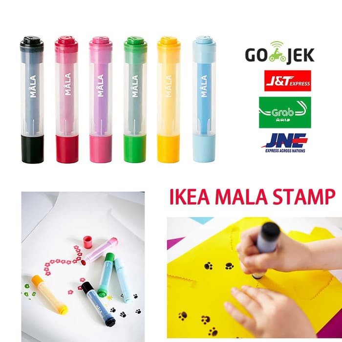 

IKEA MALA STAMP Spidol cap isi 6 / Stempel dengan 6 gambar