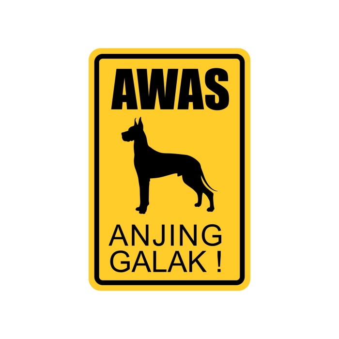 Akrilik sign awas anjing galak