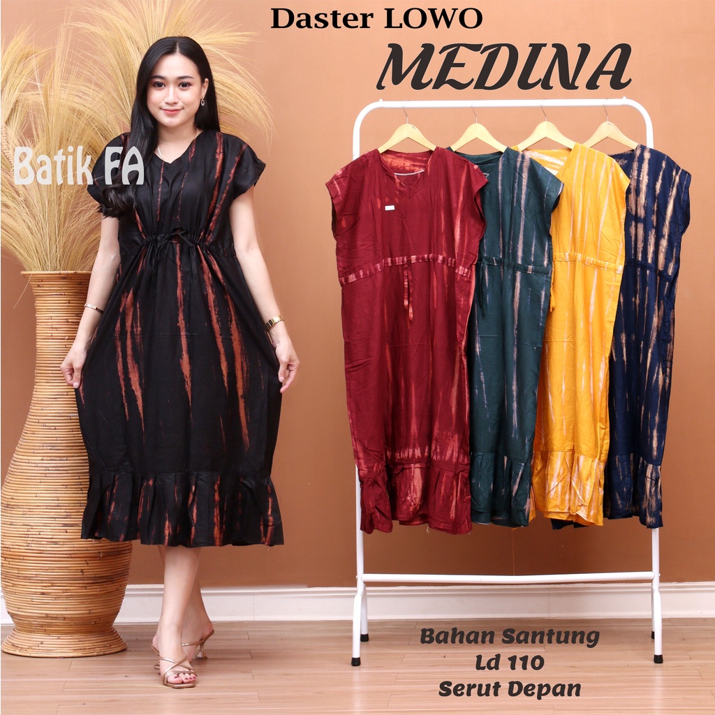 DASTER PAJAMAS KEKINIAN ( DASTER MANOHARA PAJAMAS HORIZ CATRIN MEDINA  ) LENGAN PENDEK FULL KANCING BUSUI BUMIL - BATIK FA-DS LOWO MEDINA